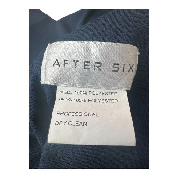 After Six Midnight Blue V-Neck Split Sleeve Blouson Bodice Maxi Dress - 1565  6R - Picture 8 of 14